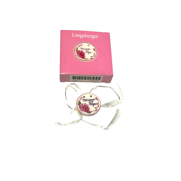 Longaberger Horizon of Hope Breast Cancer Circle Ceramic Tie-on 33677 Vintage - Picture 1 of 3